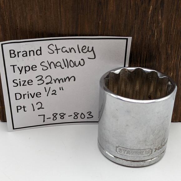 Stanley Standard Shallow Socket 32mm - 1/2" Drive 12 Point 7-88-803 - Picture 1 of 6